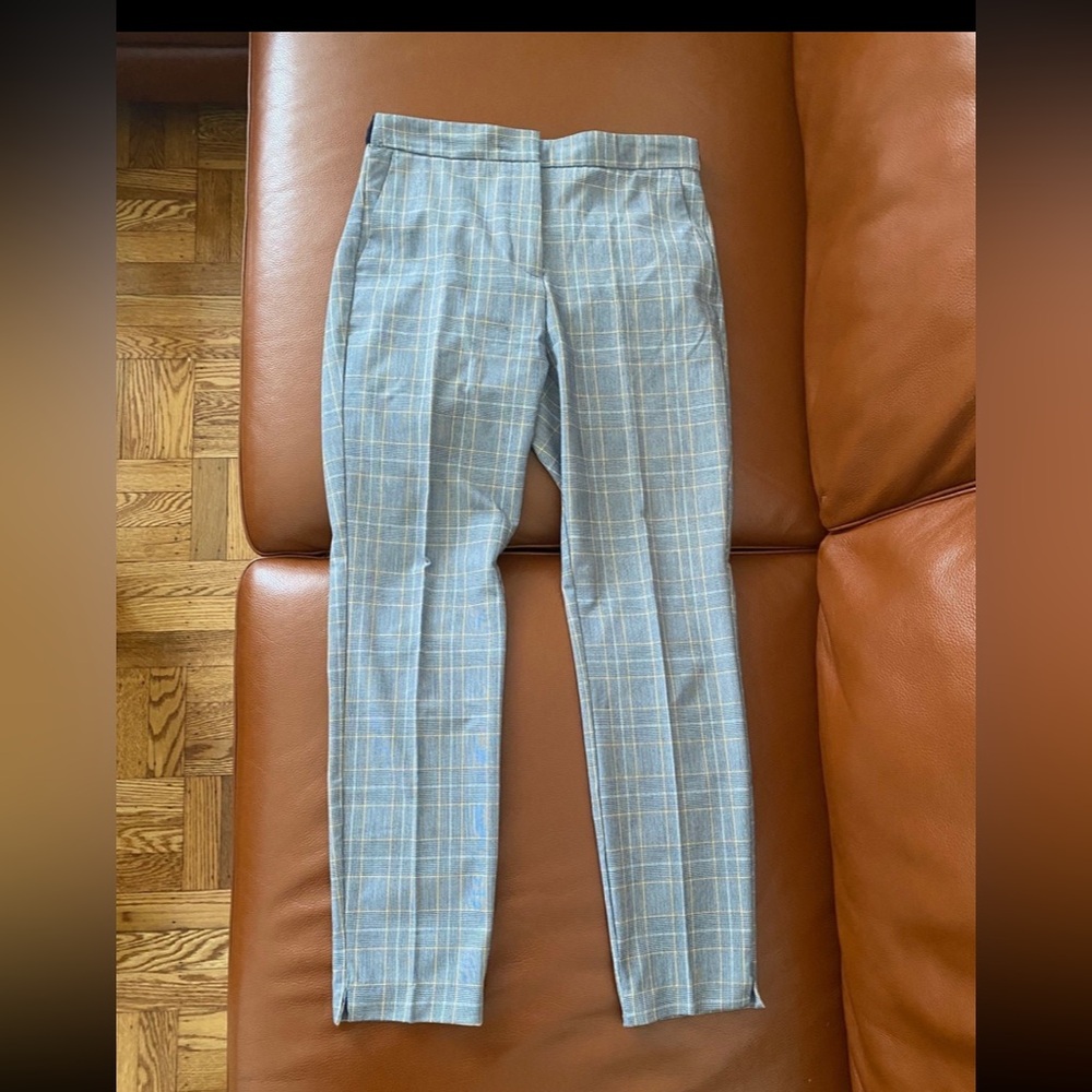 ZARA Mid Rise Plaid Tailored Trouser Pants